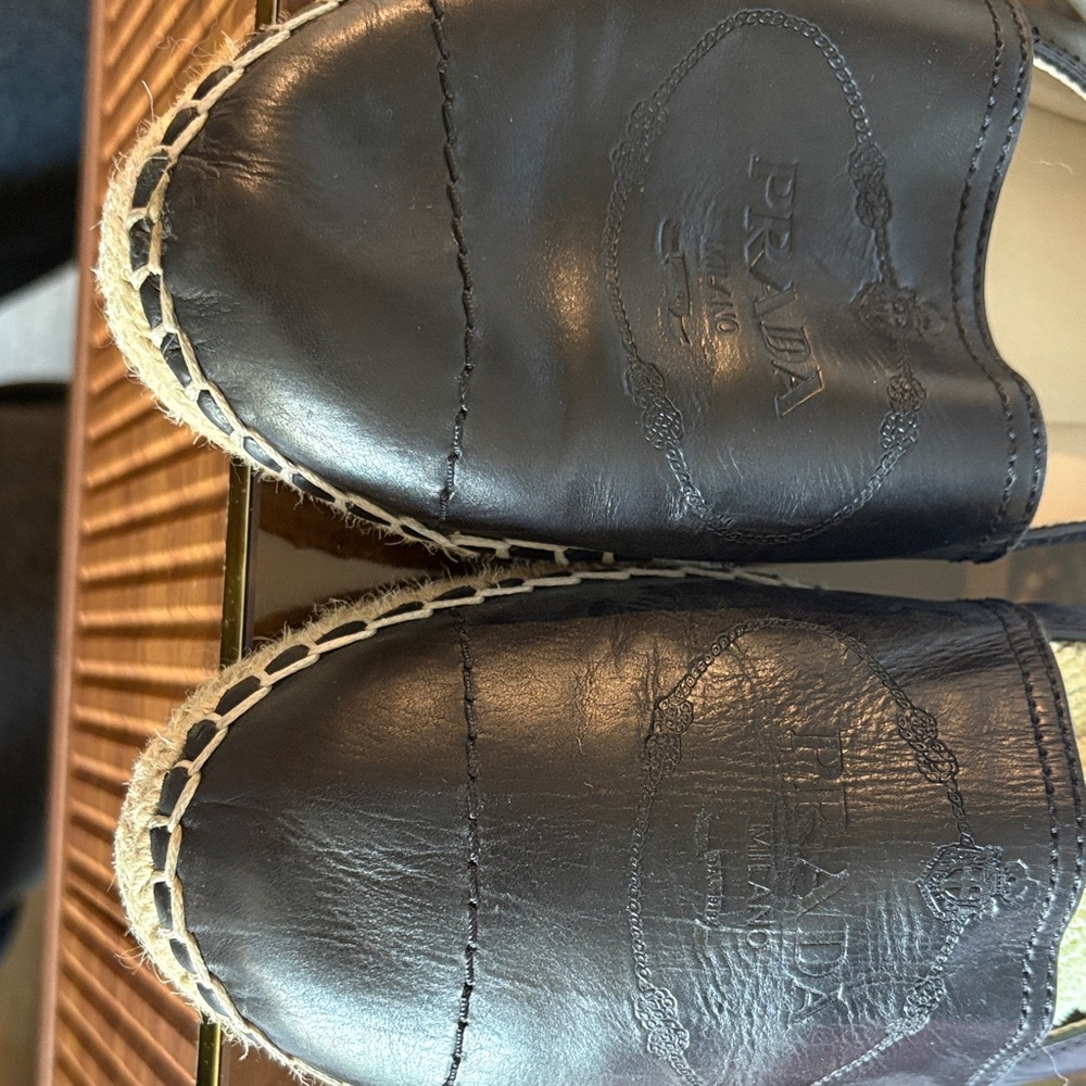 Prada Black Leather Espadrilles - Picture 6 of 6